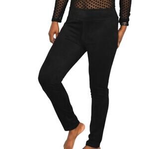 Joh Annelise Pull On Pants Black Stretch Faux Suede Elastic Waist Classic Small